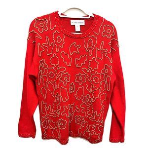 Victoria Harbor Beaded Sweater Large Vintage